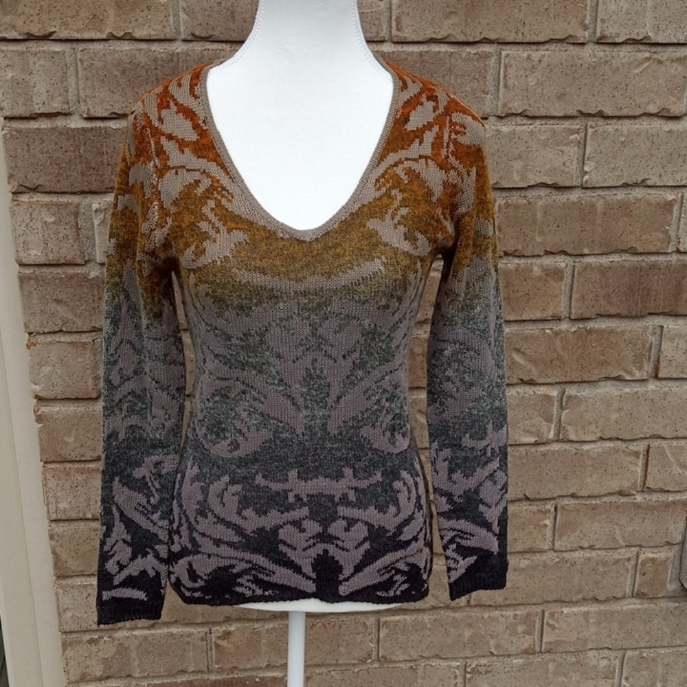 Olsen Europe Earthy Tones V-Neck Knit Sweater